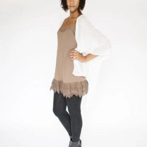 Kimono/Cardigan/Loose Cover Up Sheer- White OS One Size Fits All